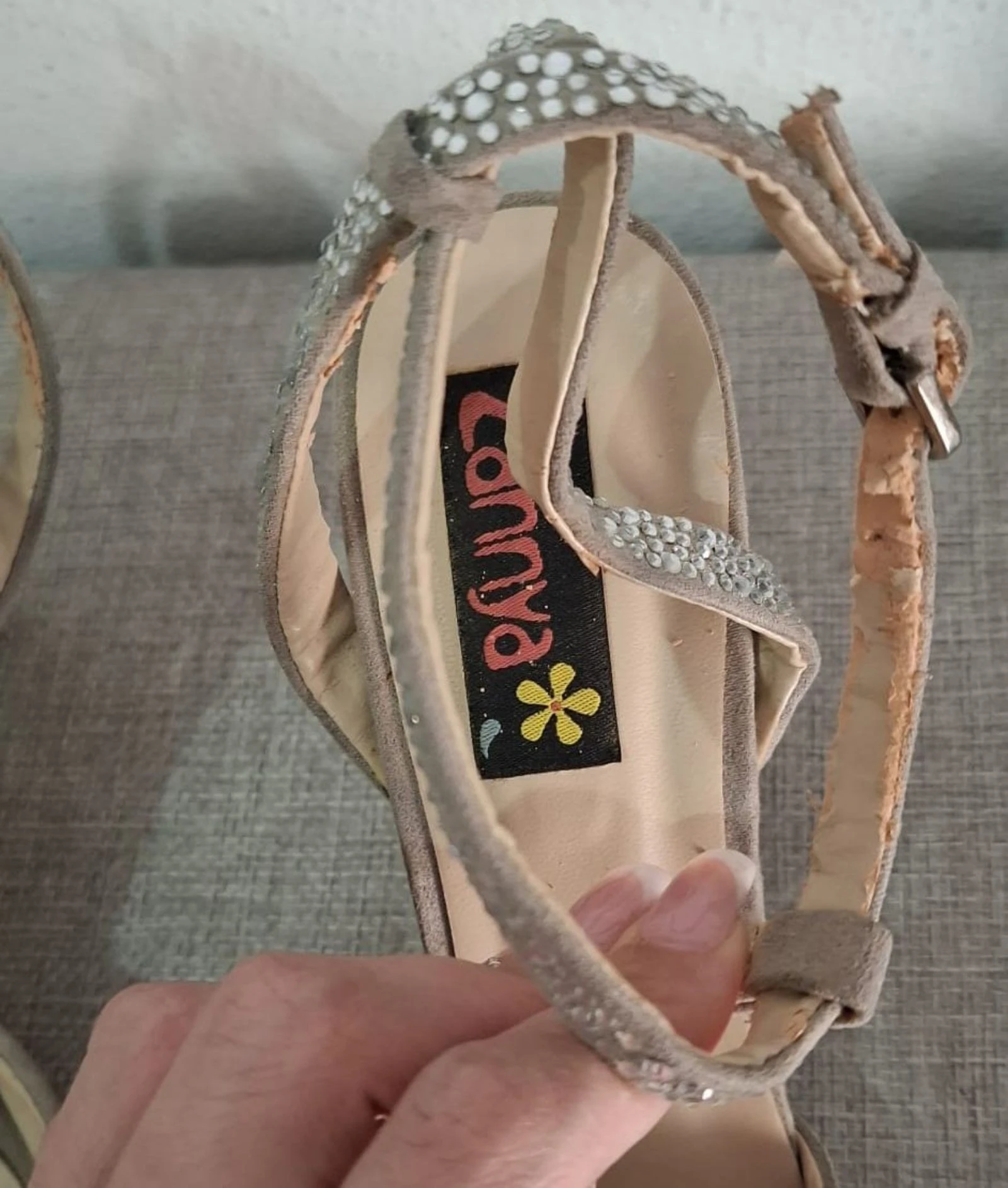 beige Y2K limited edition beaded heeled shoes – photo 5